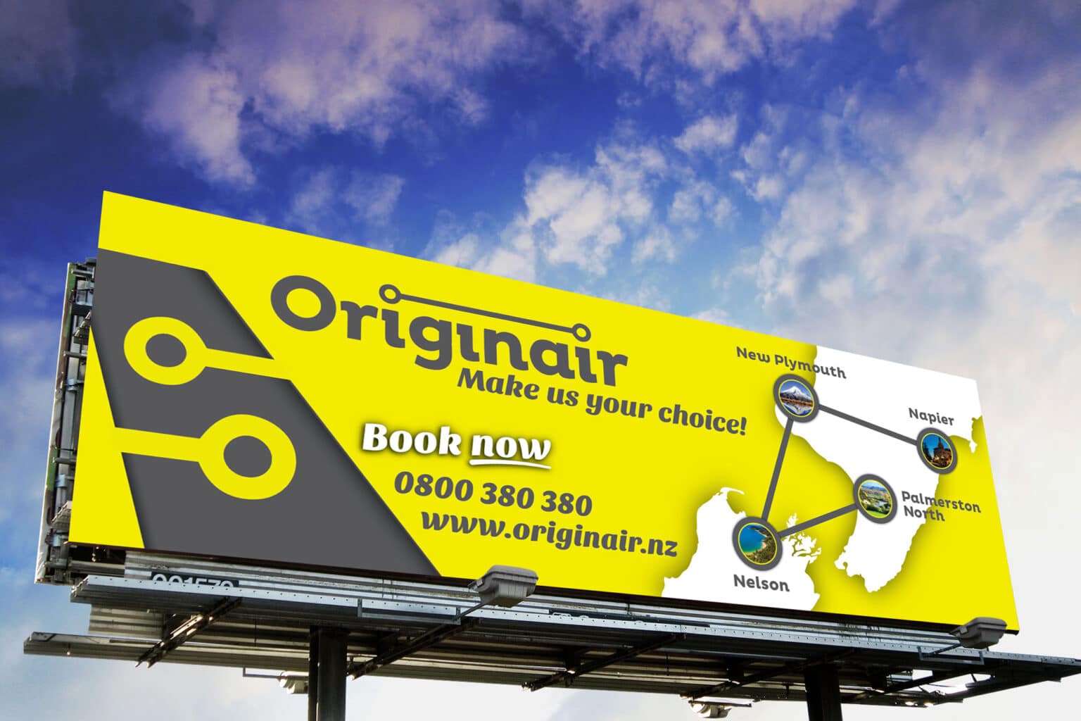 Originair billboard graphic design Nelson