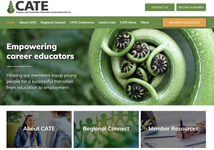 cate1 CATE website home page design