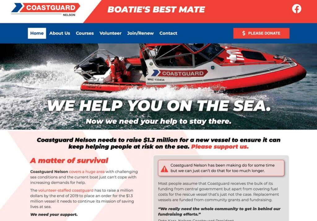 coastguardnelson1 Coastguard charity website design