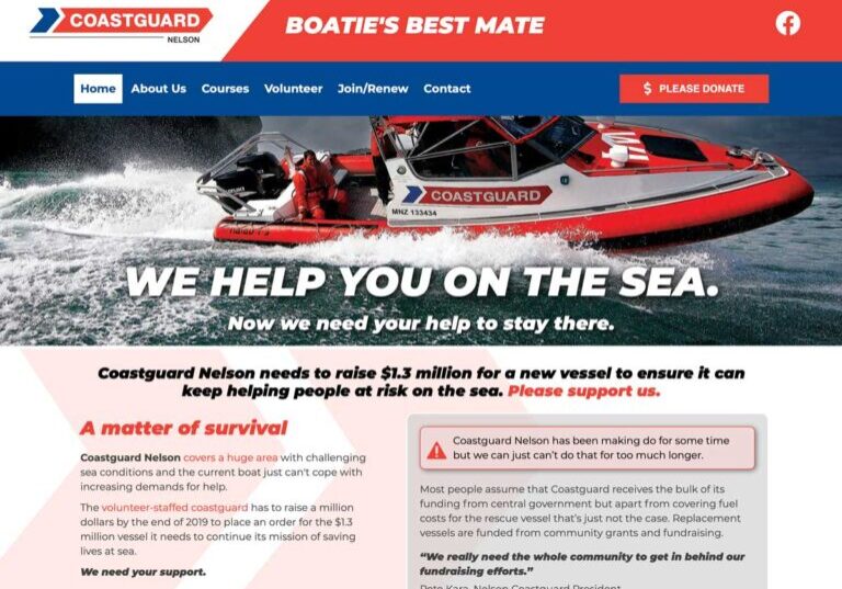 coastguardnelson1 Coastguard charity website design