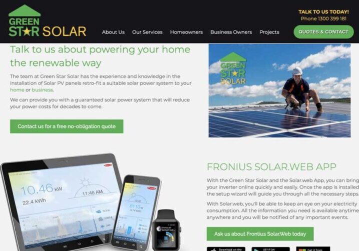 solar web design green star solar