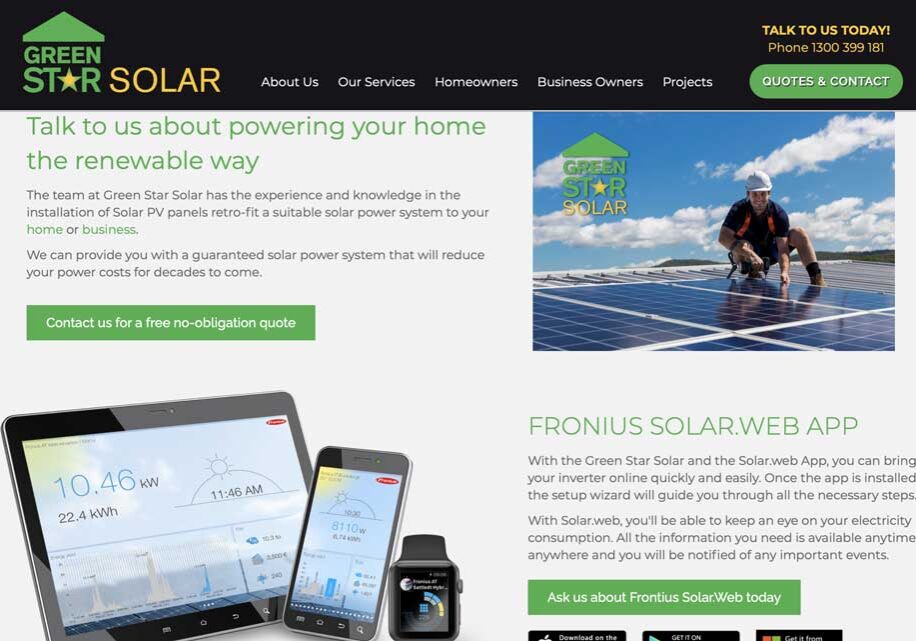 solar web design green star solar