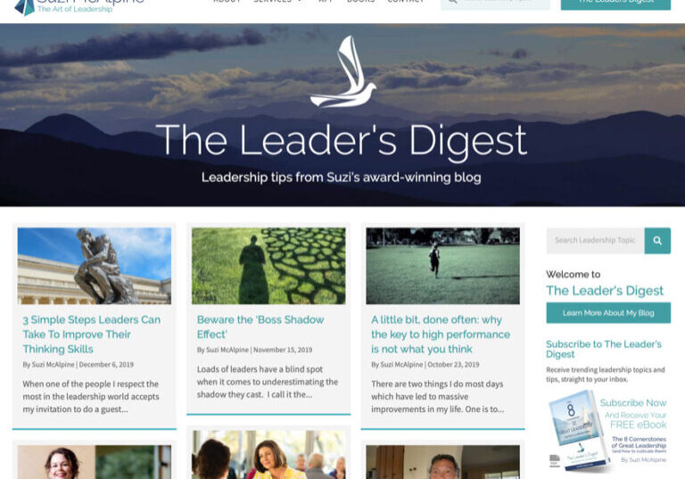 Suzi McApline website blog design