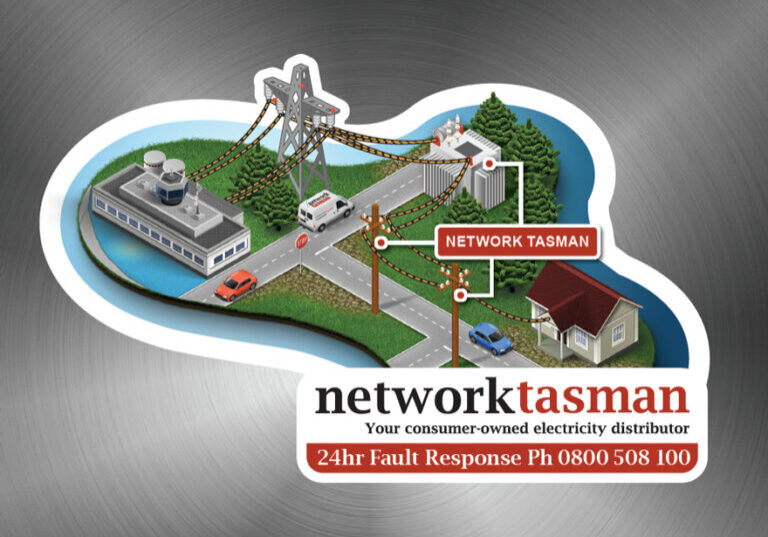 nt1 Fridge magnet electricity supplier illustration
