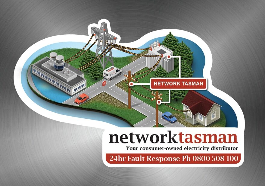 nt1 Fridge magnet electricity supplier illustration