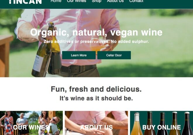 tincan1 tincan Wine Mapua ecommerce website