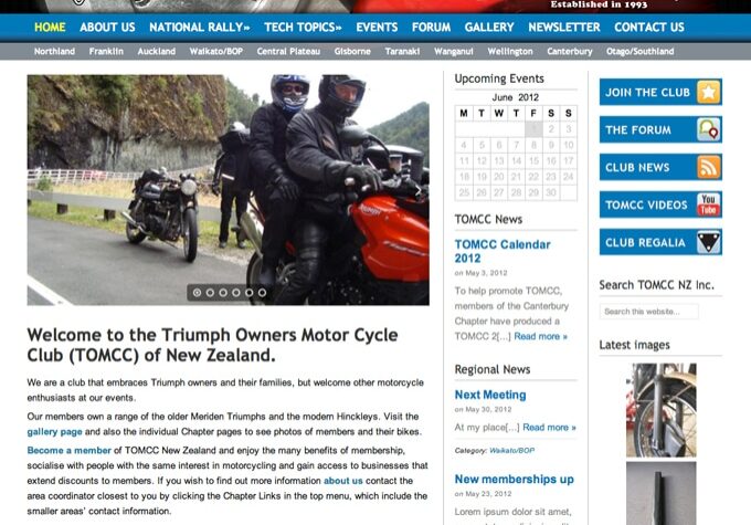 TOMCC NZ wordpress website design