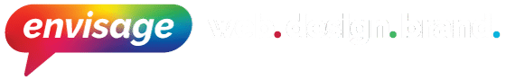 envisage web design brand logo reversed